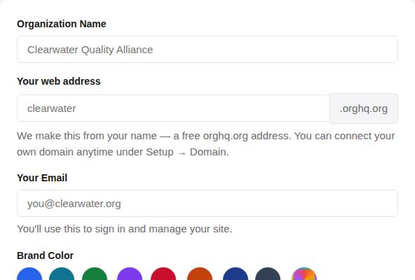 The three-field signup form